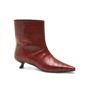 NAPOLEONI Red Made In Italy Leather Booties